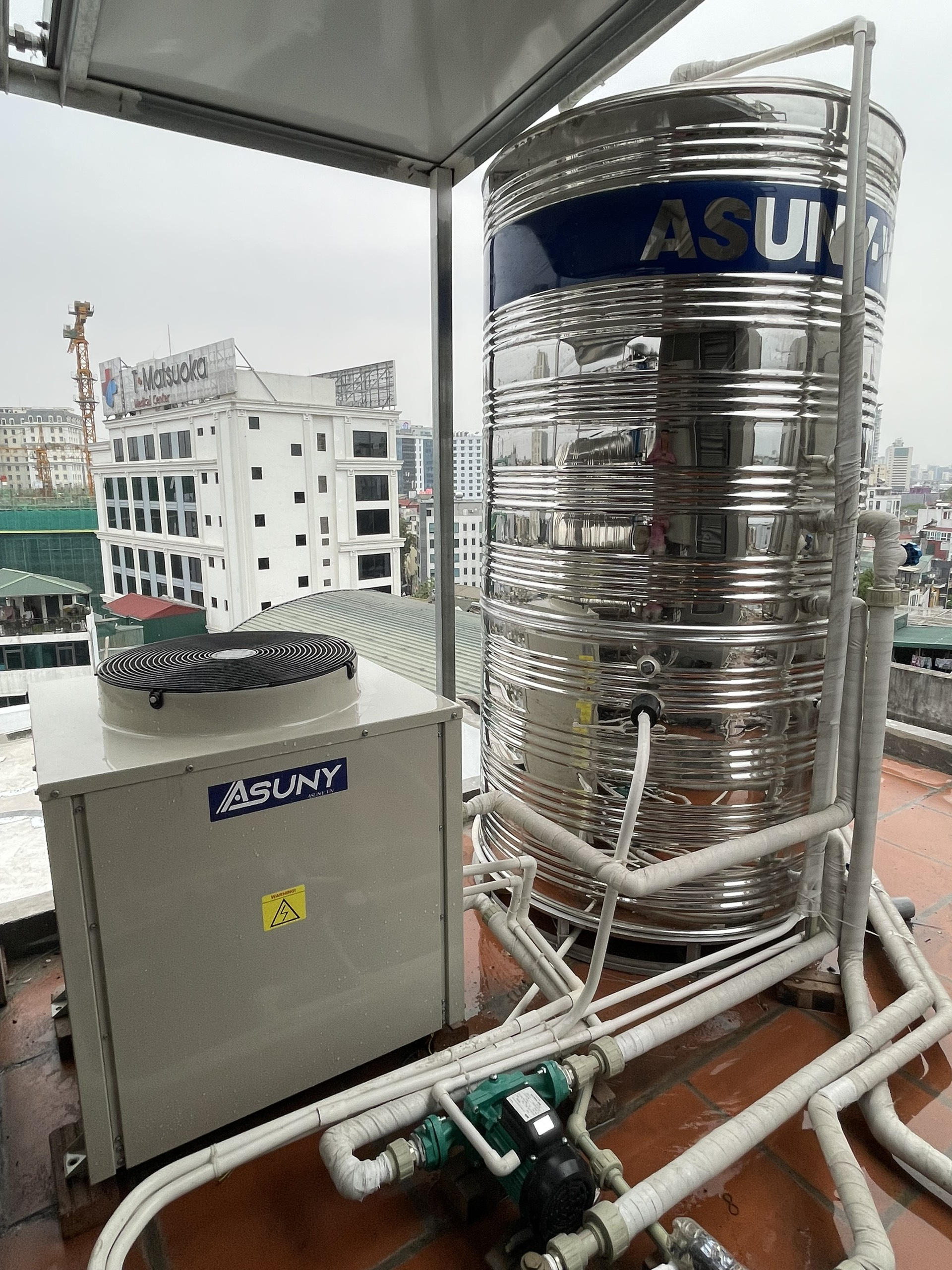 Hệ thống máy nước nóng trung tâm Asuny 1500L