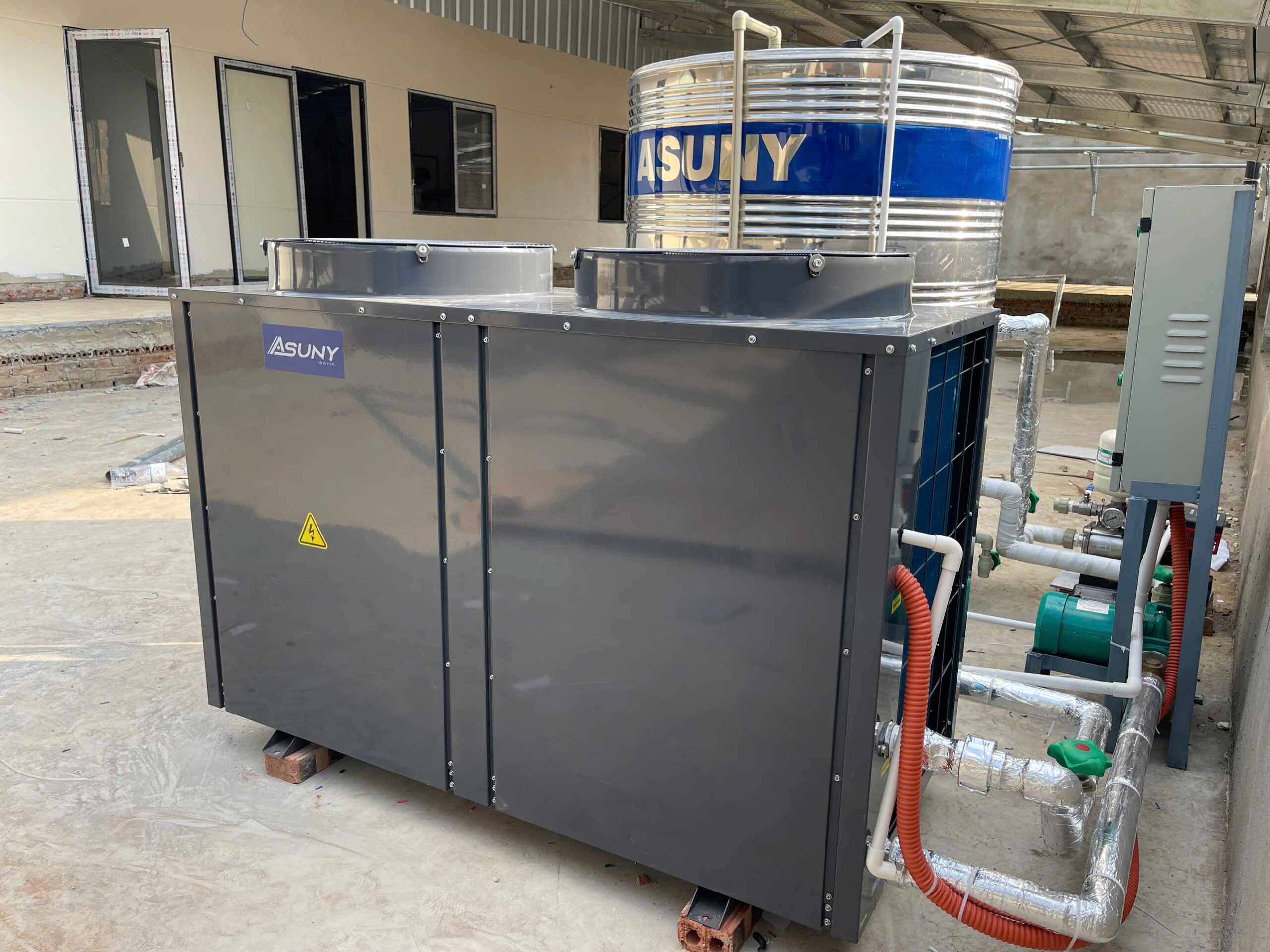 Máy bơm nhiệt heatpump Asuny 28kw